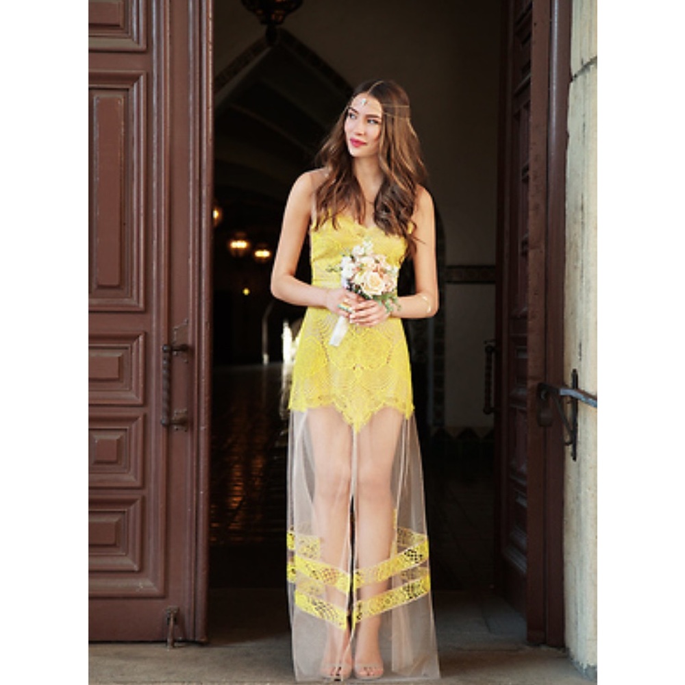 For Love and Lemons Lace Antigua Maxi Dress